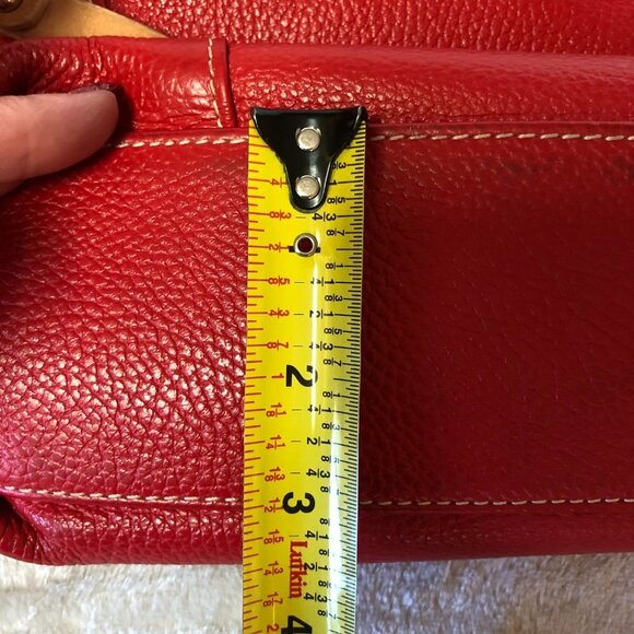 I Medici Firenze Italian Pebbled Leather Red & Tan Crossbody Shoulder Bag Purse - Picture 14 of 16